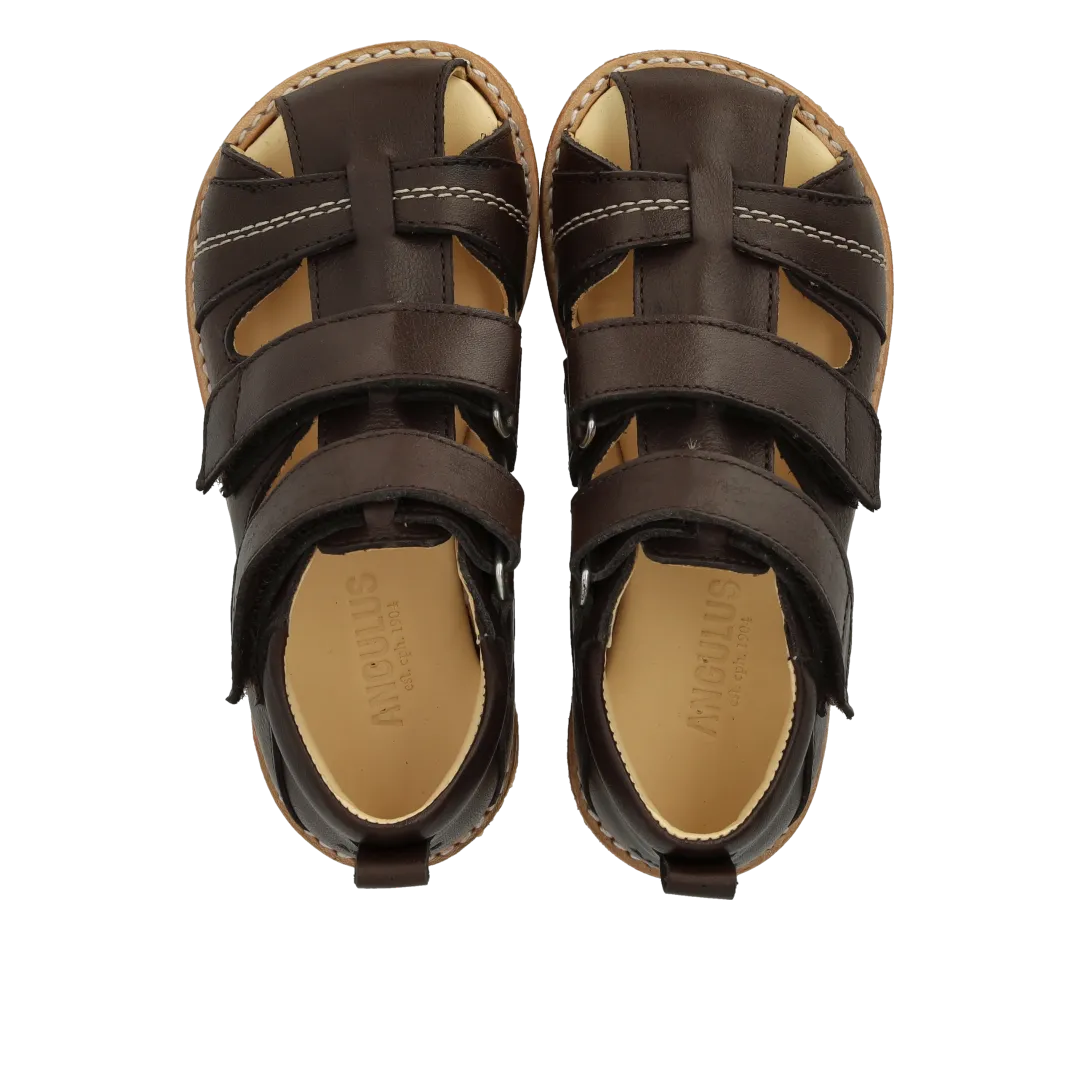 Angulus Begynder sandal velcro læder rummelig
