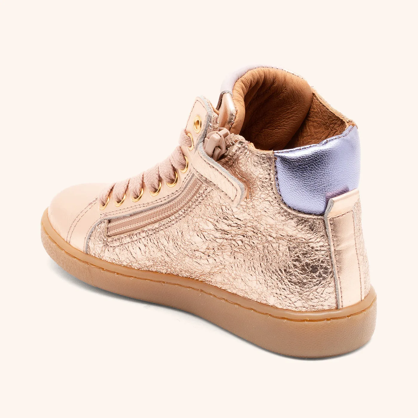 Bisgaard Gaia L høj sneaker rose gold blødt læder