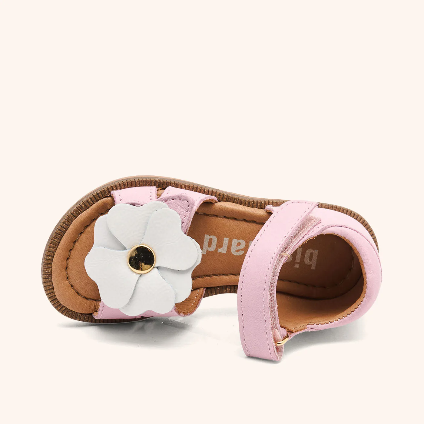 Bisgaard Barbara sandal rose læder med blomst