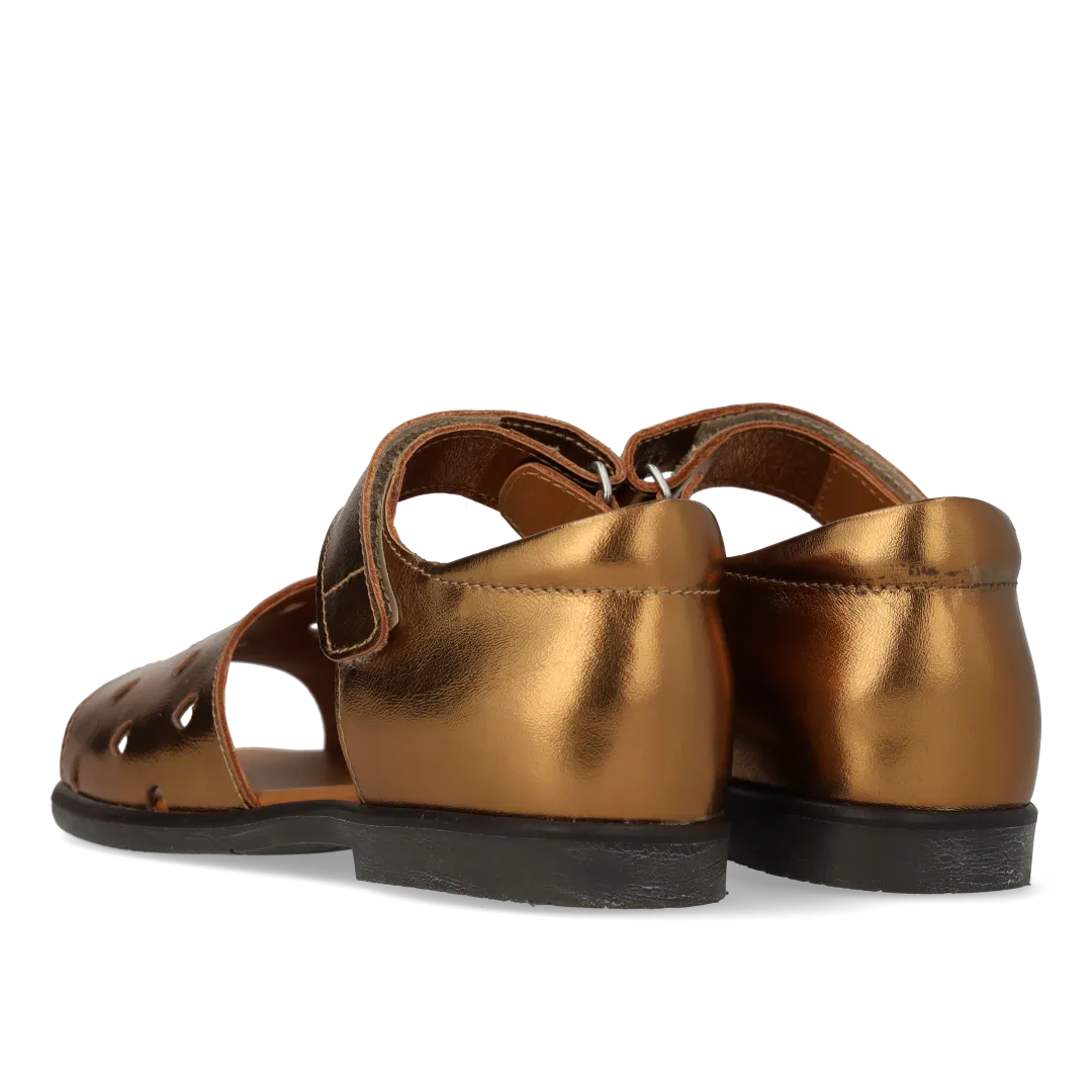 Angulus Lædersandal hjerte børnesandal læder velcro