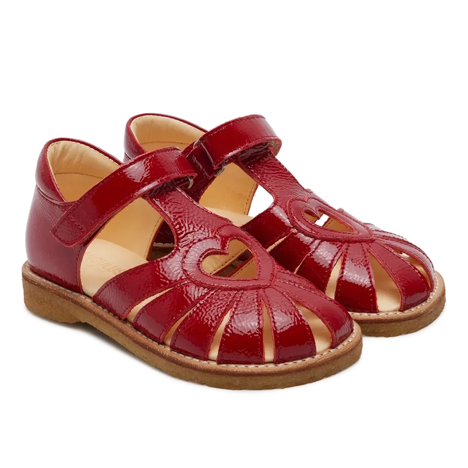 Angulus Hjertesandal børnesandal velcro rummelig