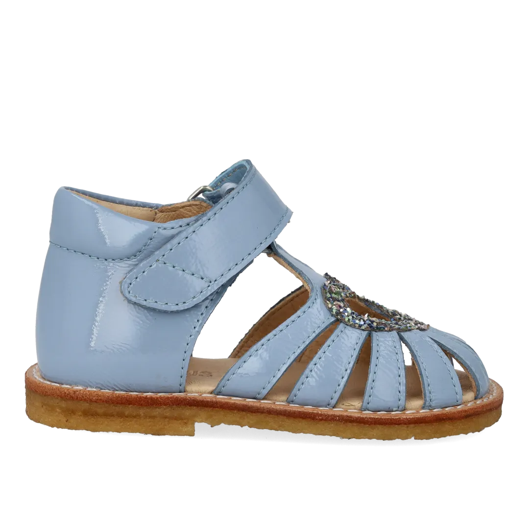 Angulus Hjertesandal med glitter og velcrolukning børnesandal