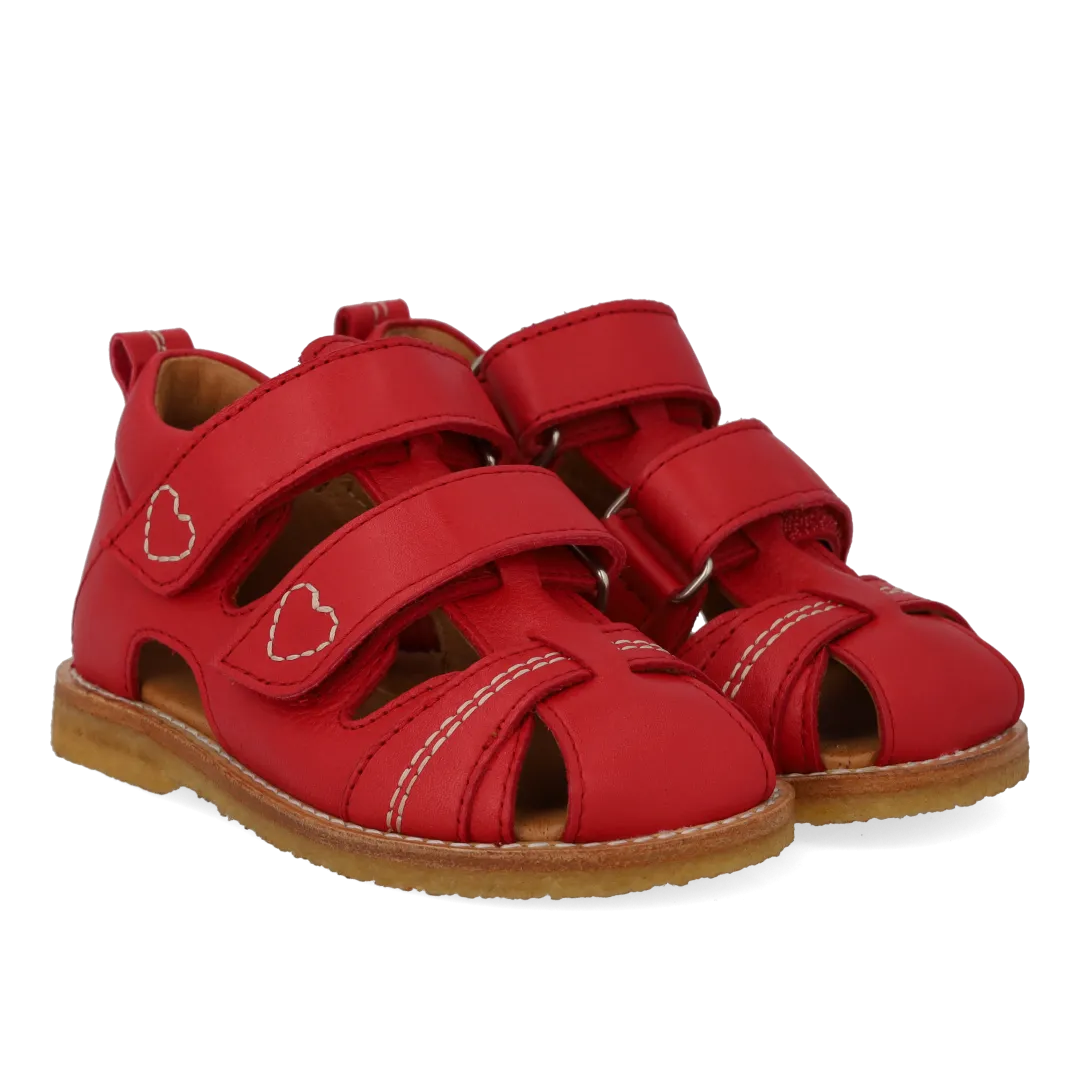 Angulus Begynder sandal hjertebroderi børnesandal rummelig