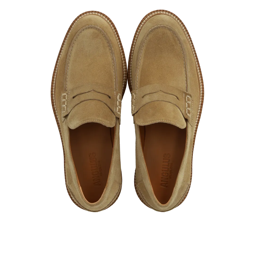 Angulus Penny loafer damesko i skind