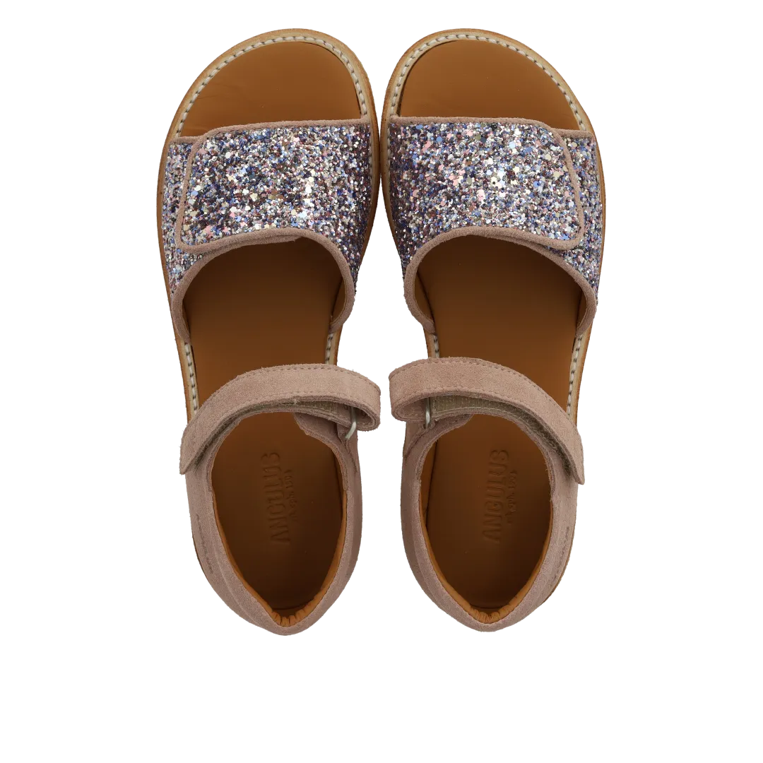 Angulus Justerbar sandal børnesandal glitter læder