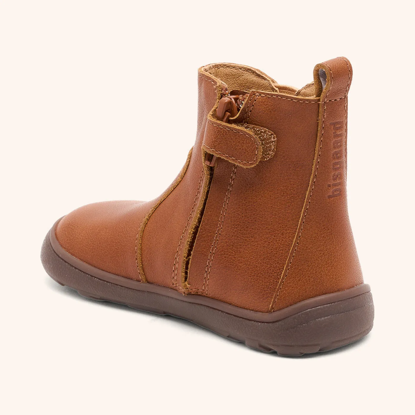 Bisgaard Barefoot Runa barfodsstøvle cognac læder