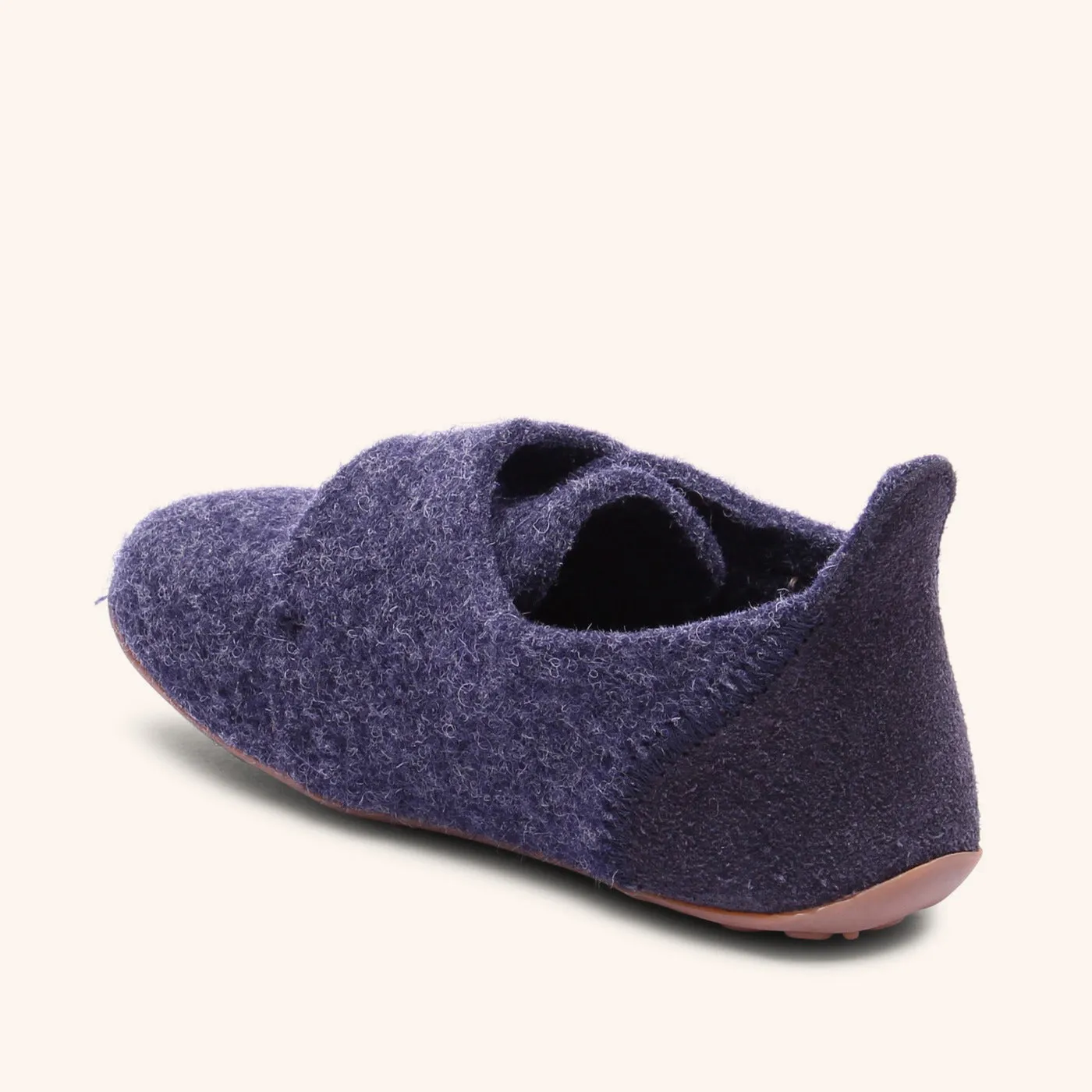 Bisgaard Casual Wool hjemmesko blå uld filt