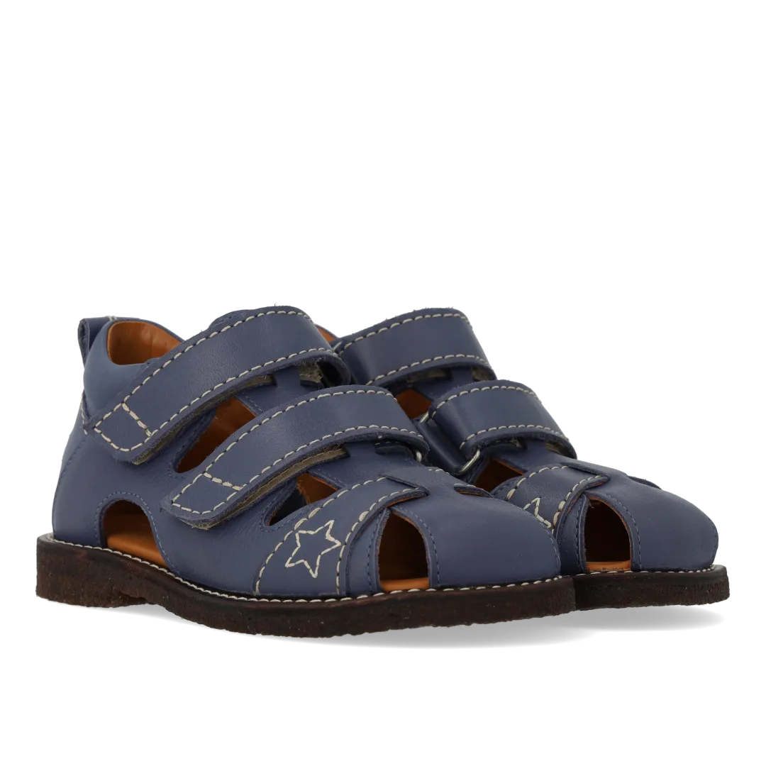 Angulus Sandal med stjerne børnesandal læder velcro rummelig