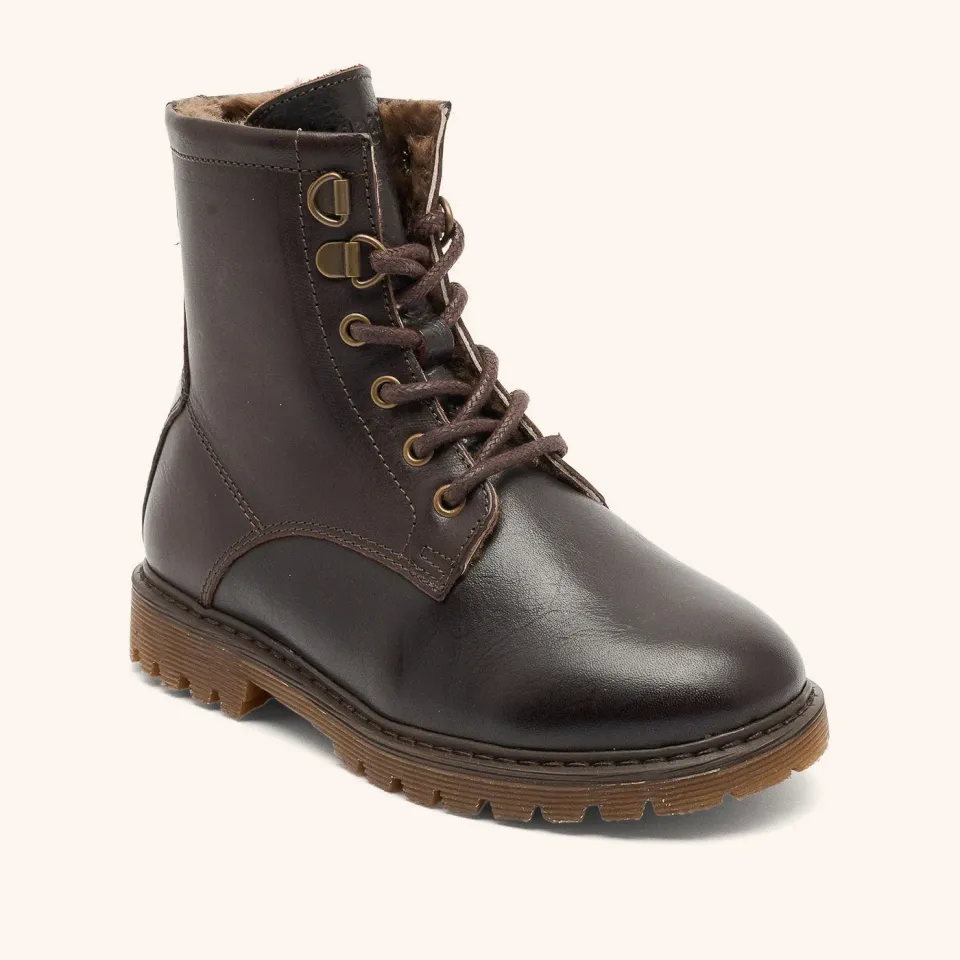 Bisgaard Maia Lamb Dark Brown vinterstøvle læder