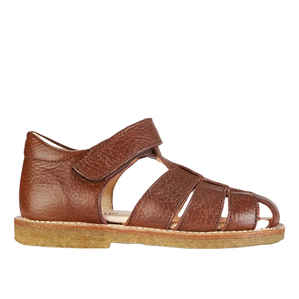 Angulus klassisk børnesandal med velcro i ruskind