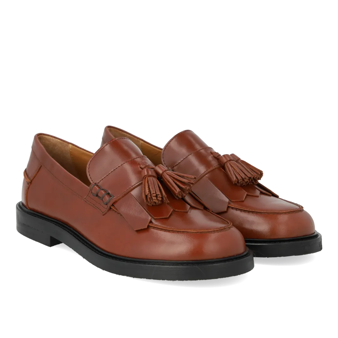 Angulus Bred loafer med frynser og kvastdetalje bred pasform
