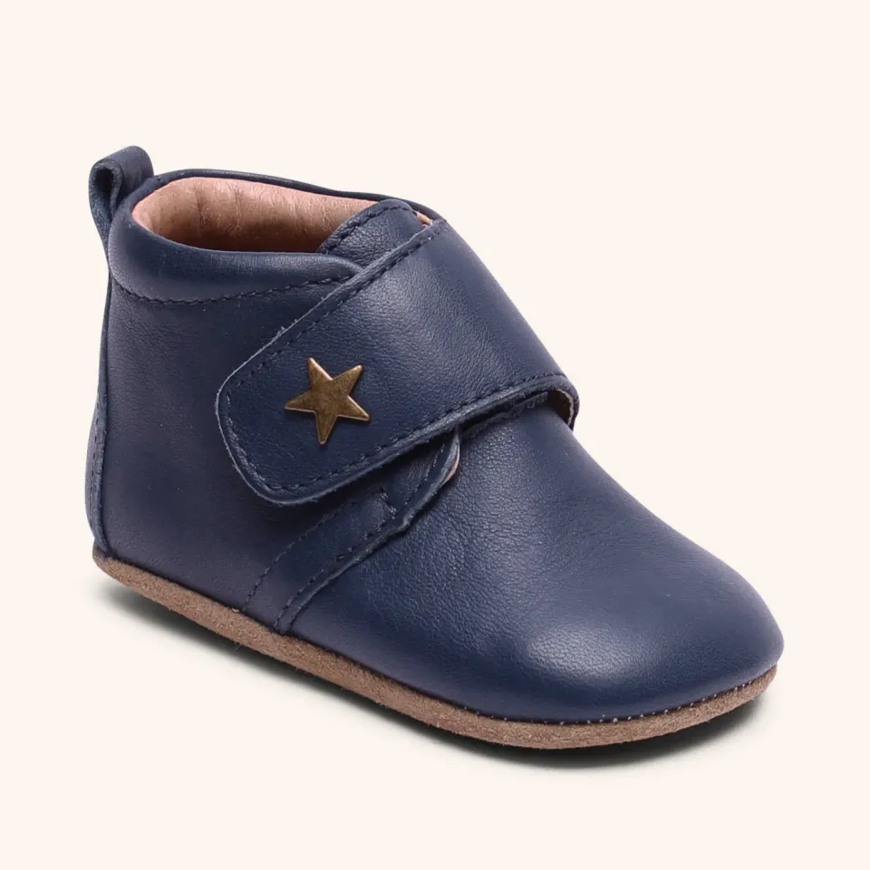 Bisgaard Baby Star hjemmesko navy læder