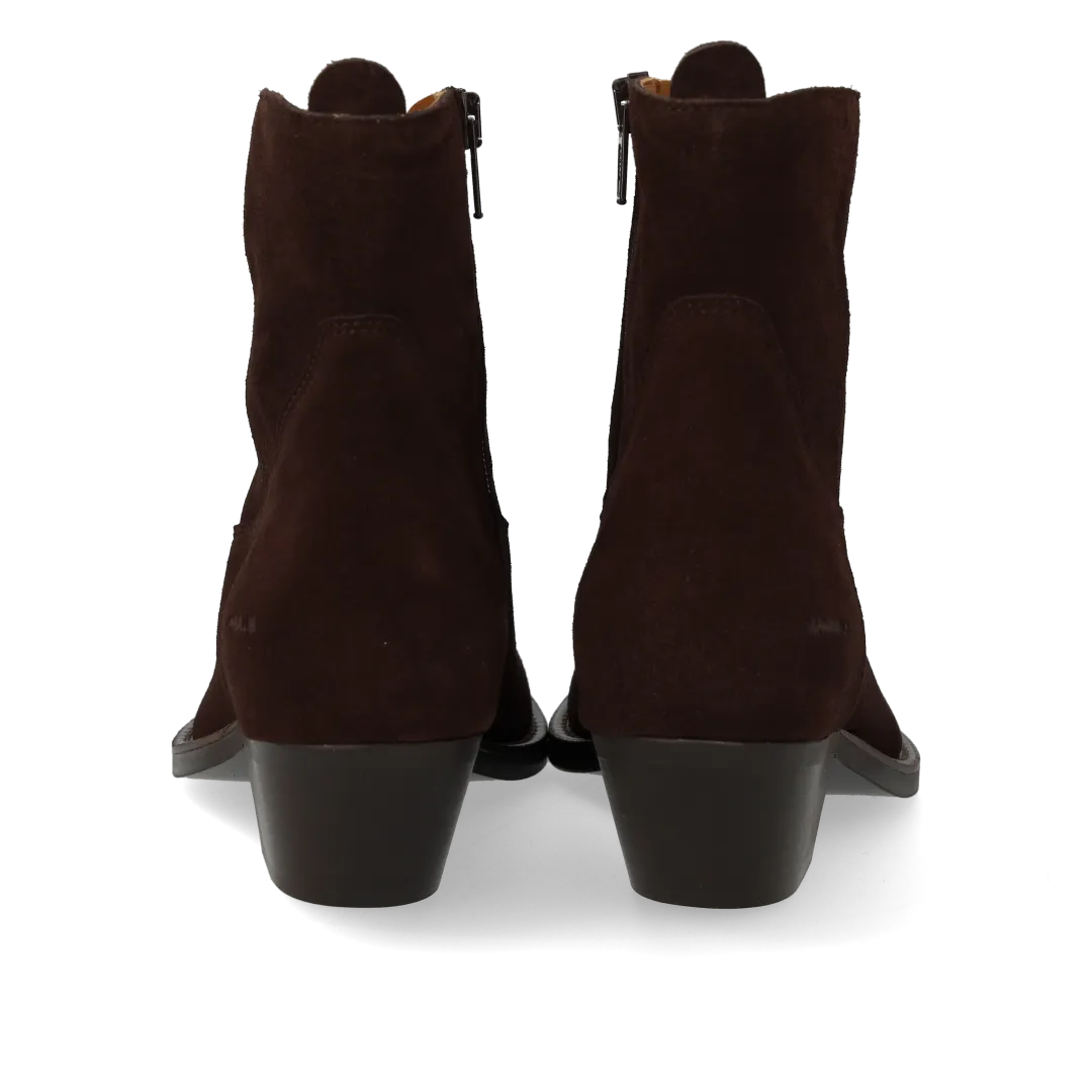 Angulus cowboystøvle dekorative stikninger støvle brun ruskind 4 cm hæl