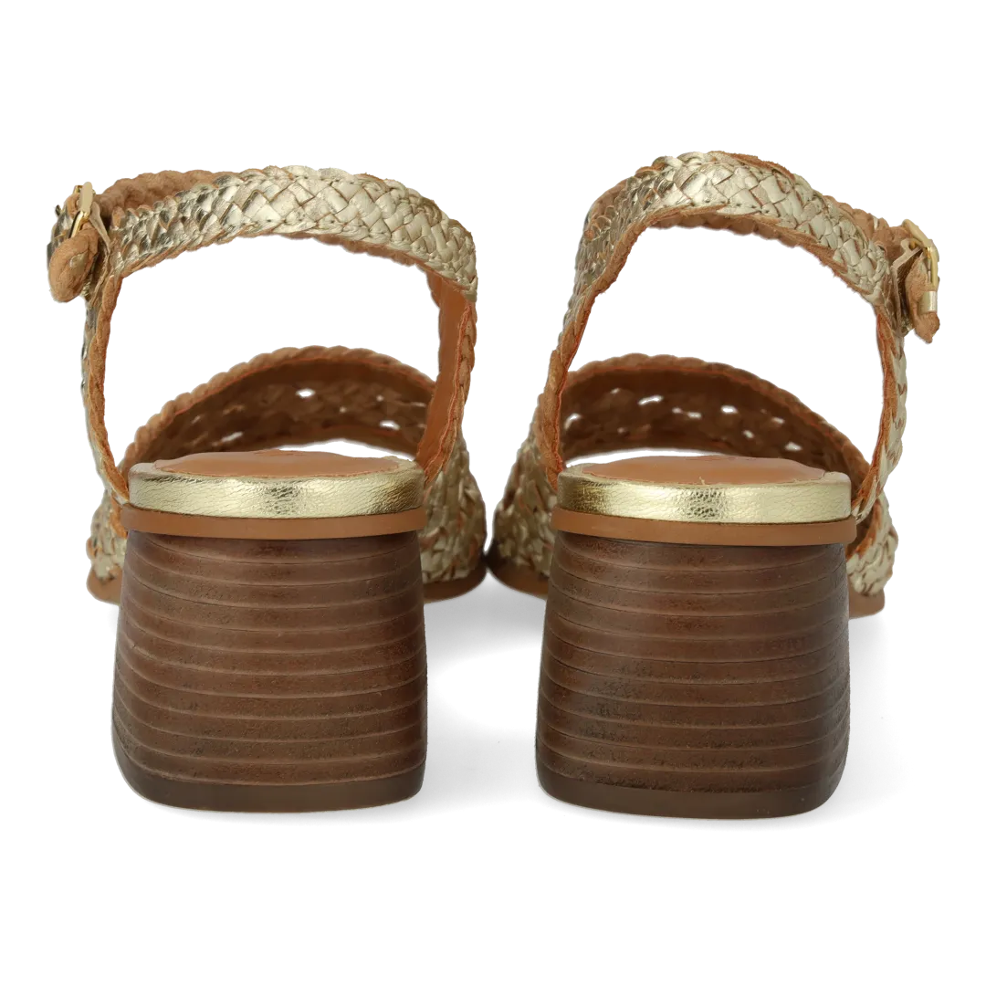 Angulus Håndflettet sandal damesandal 5 cm hæl