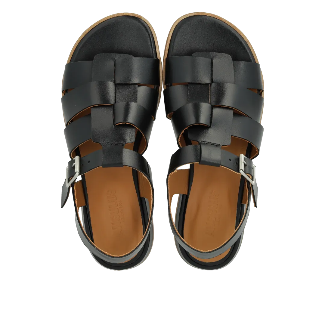 Angulus Flettet fisherman sandal i læder dame