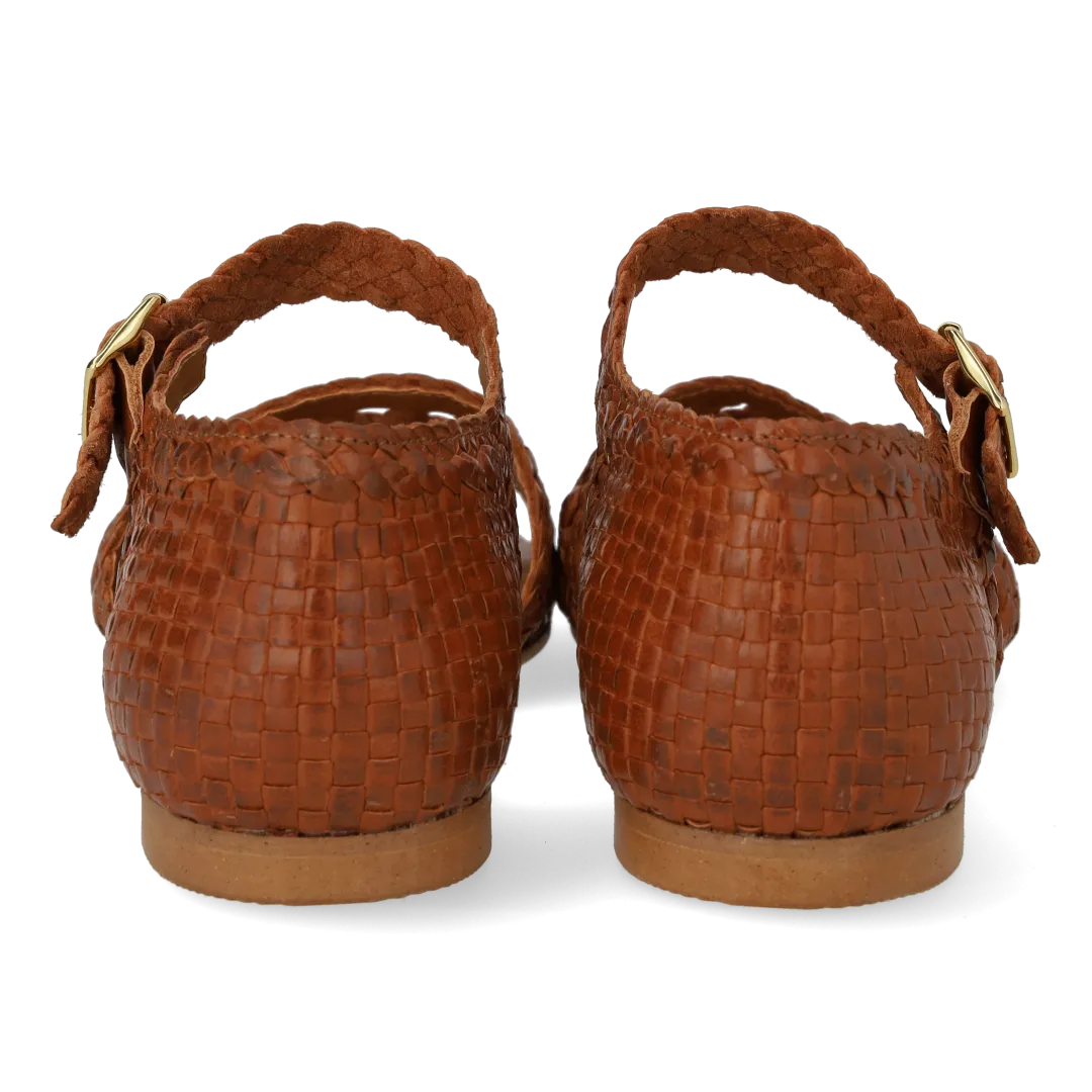 Angulus håndflettet sandal damesandal i læder