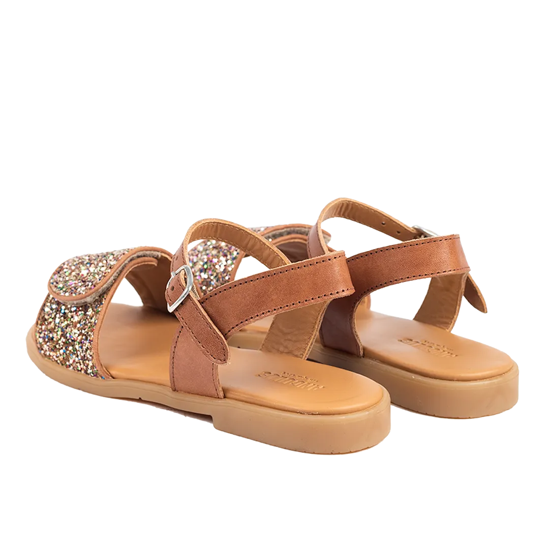 Angulus Glittersandal med spænde og velcro