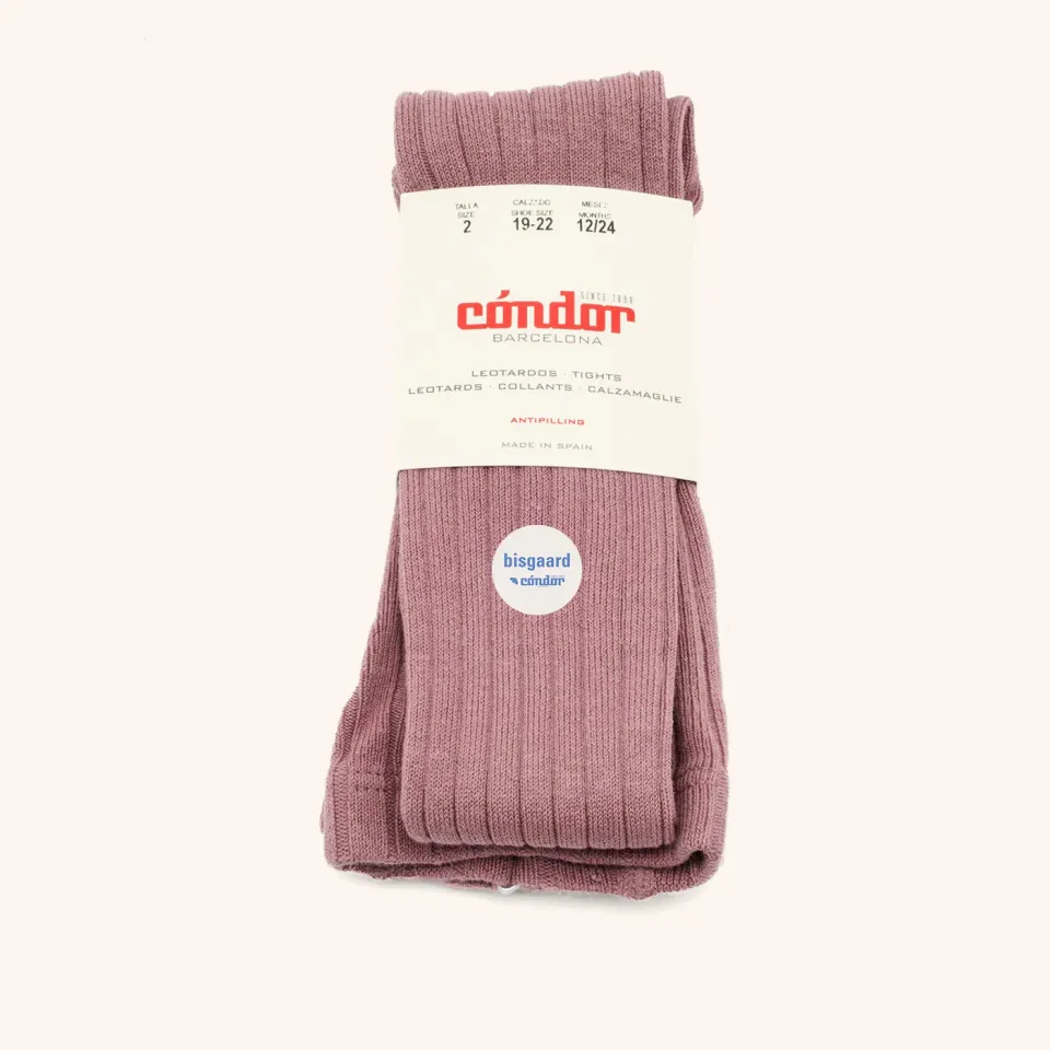 Bisgaard x Cóndor Cotton Rib strømpebukser iris bomuld
