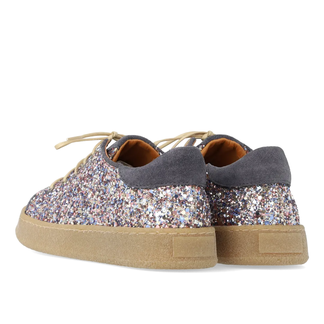 Angulus Sneaker glitter børnesneakers snøre læder