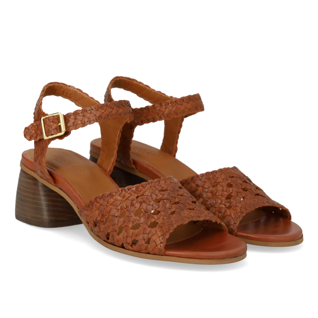 Angulus håndflettet sandal skind 5 cm hæl