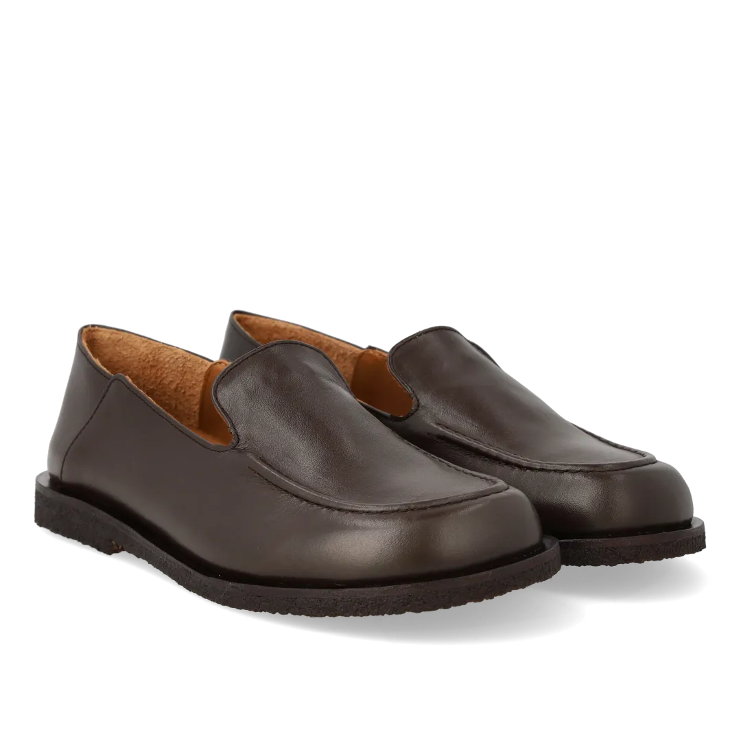 Angulus loafer bred lædersko brun åndbar