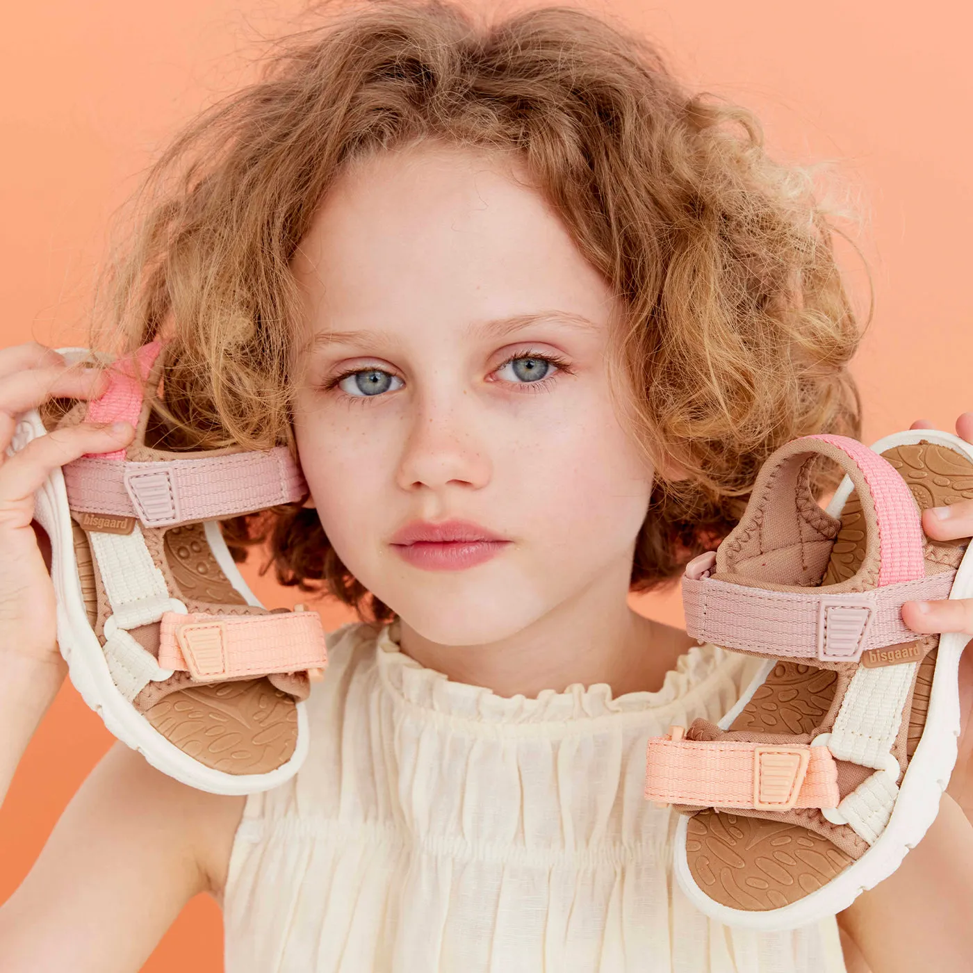 Bisgaard Nico sandal rose velcro neopren