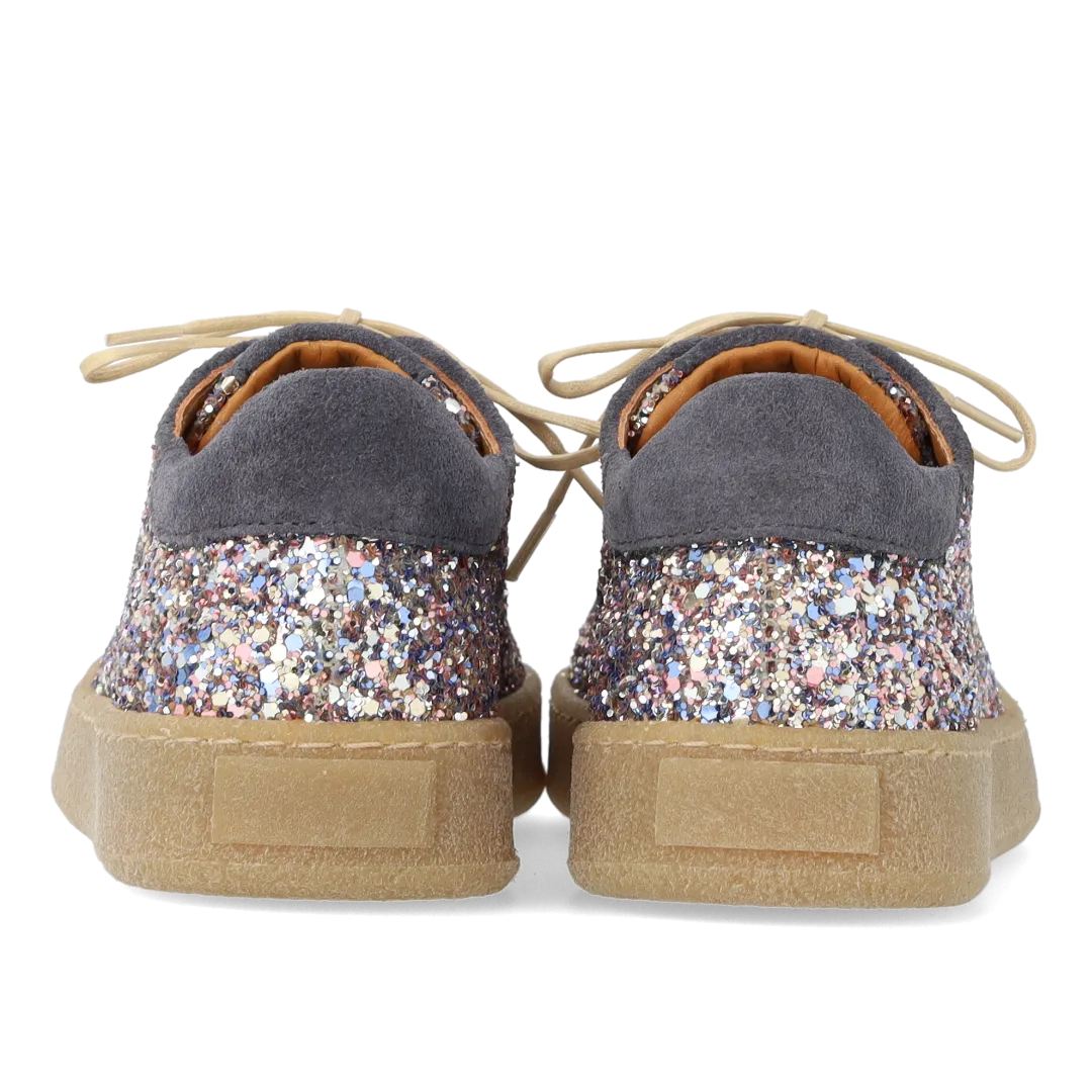 Angulus Sneaker glitter børnesneakers snøre læder