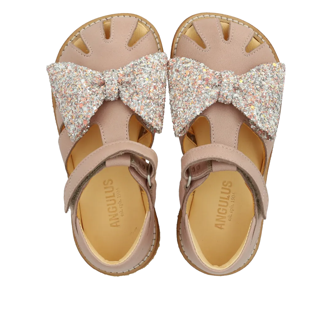 Angulus sandal glittersløjfe velcro str. 19-25