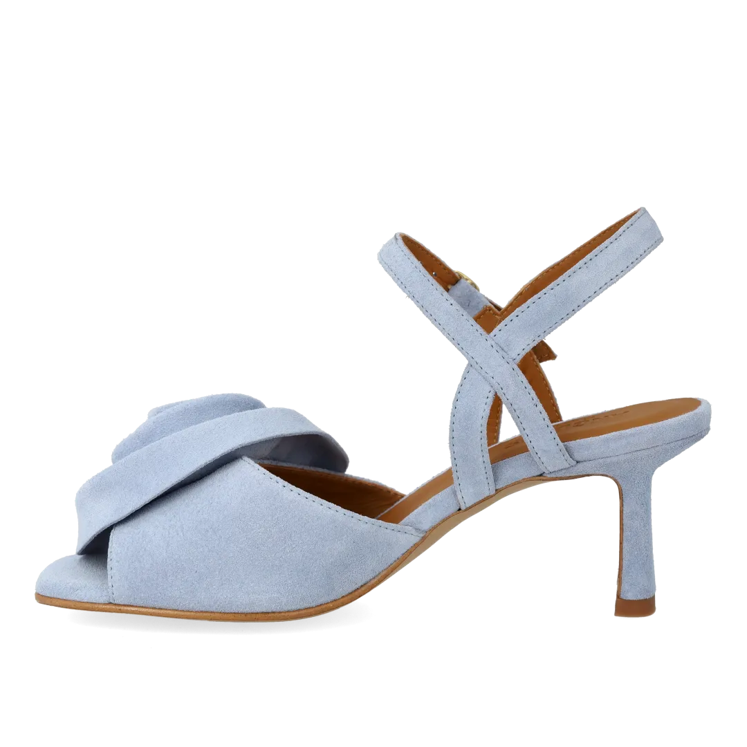 Angulus Højhælet sandal med rose i ruskind
