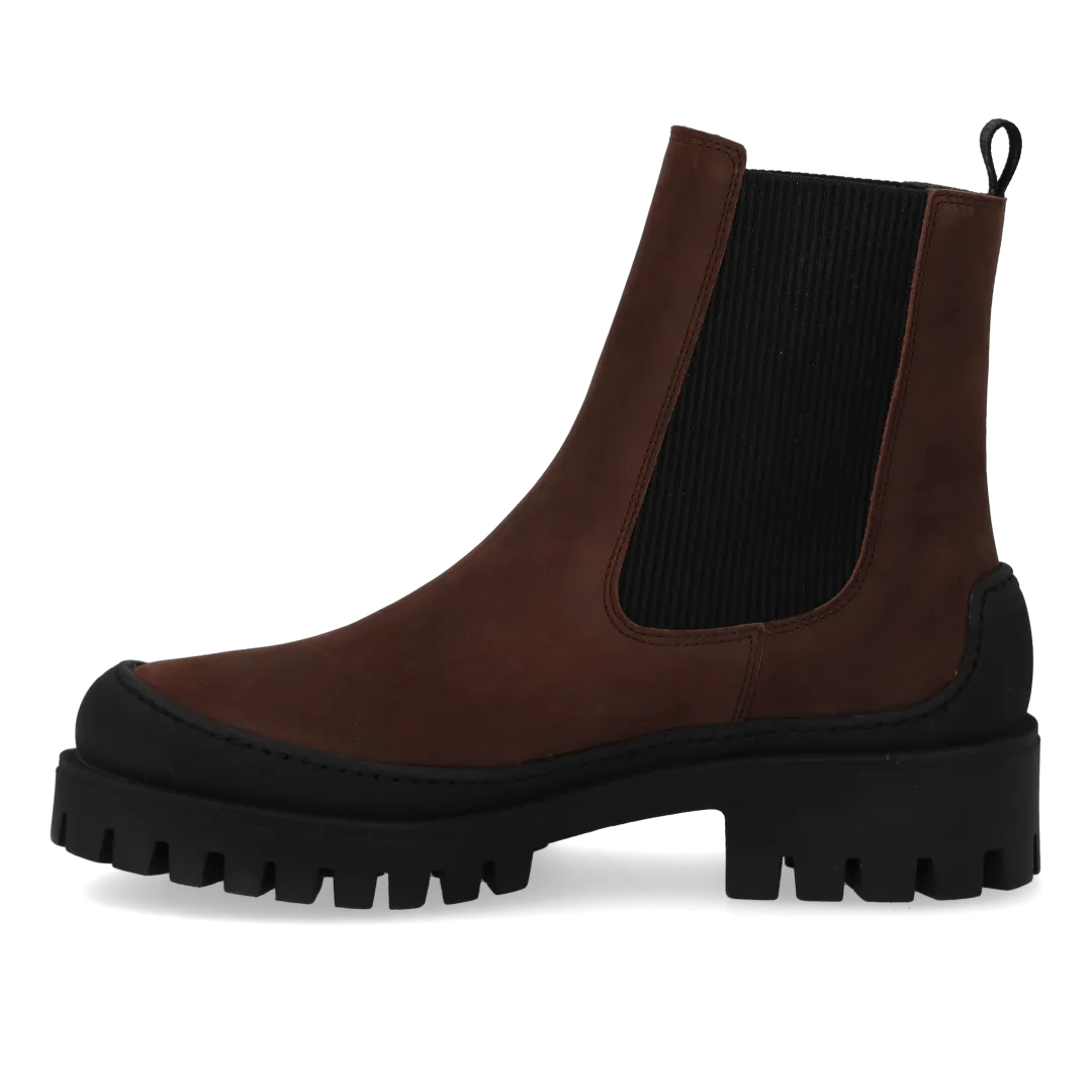 Angulus Chelsea chunky støvle dame nubuck sort sål