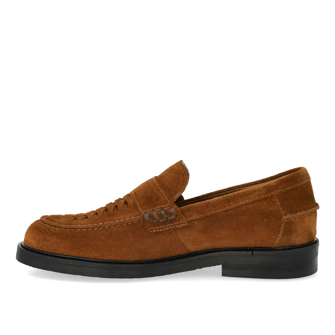 Angulus Penny loafer med flet loafer håndflettet skind