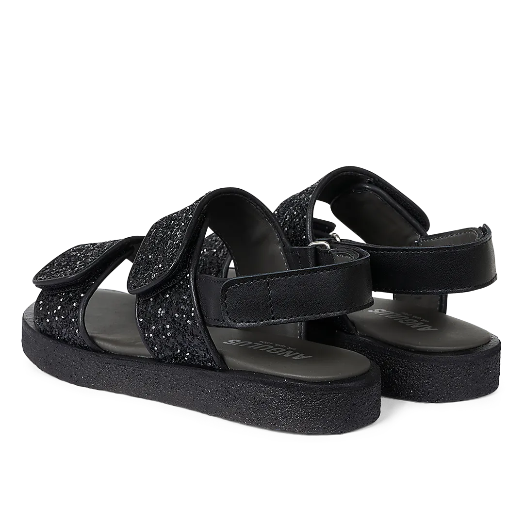 Angulus Glittersandal læder velcro glitter børn