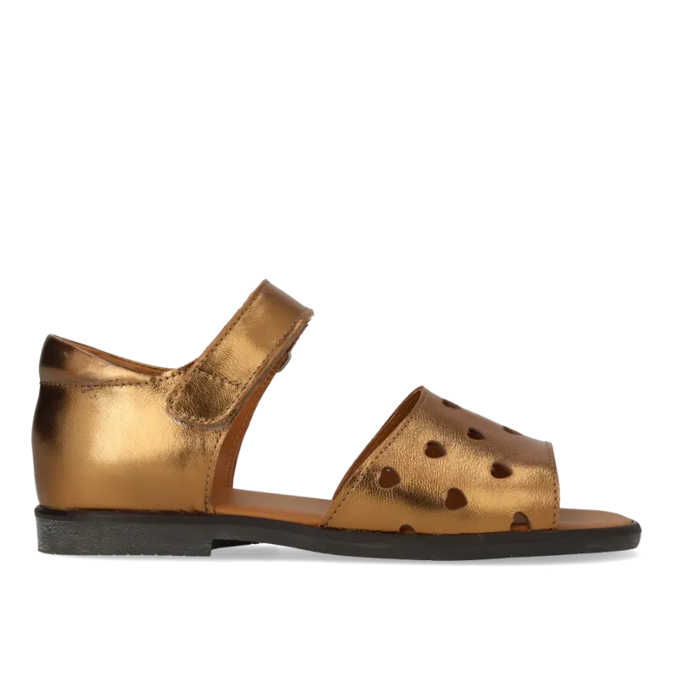 Angulus Lædersandal hjerte børnesandal læder velcro