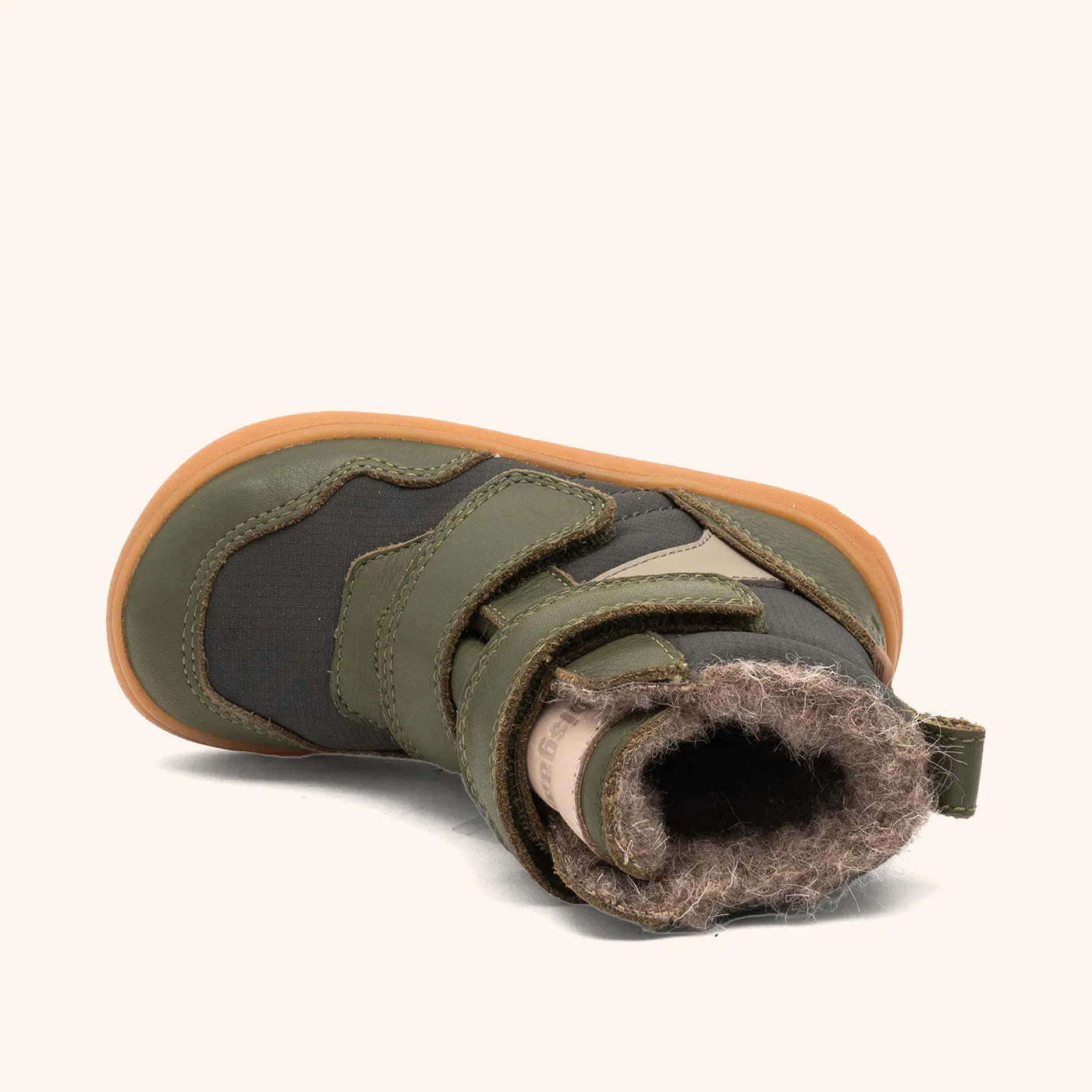 Bisgaard Barefoot Timo Tex vinterstøvle grøn vandtæt