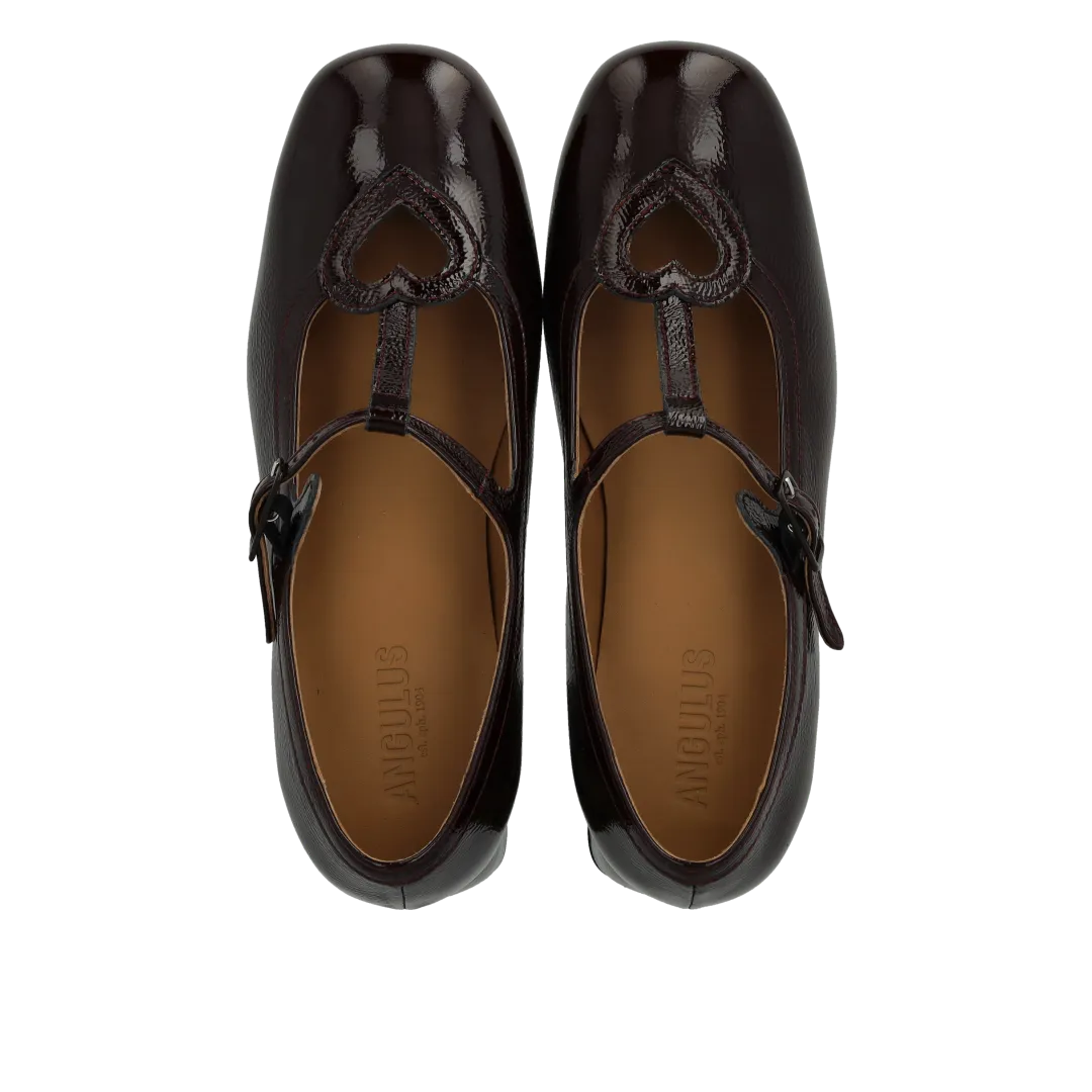 Angulus Mary Jane pump damesko krøllak 5 cm hæl