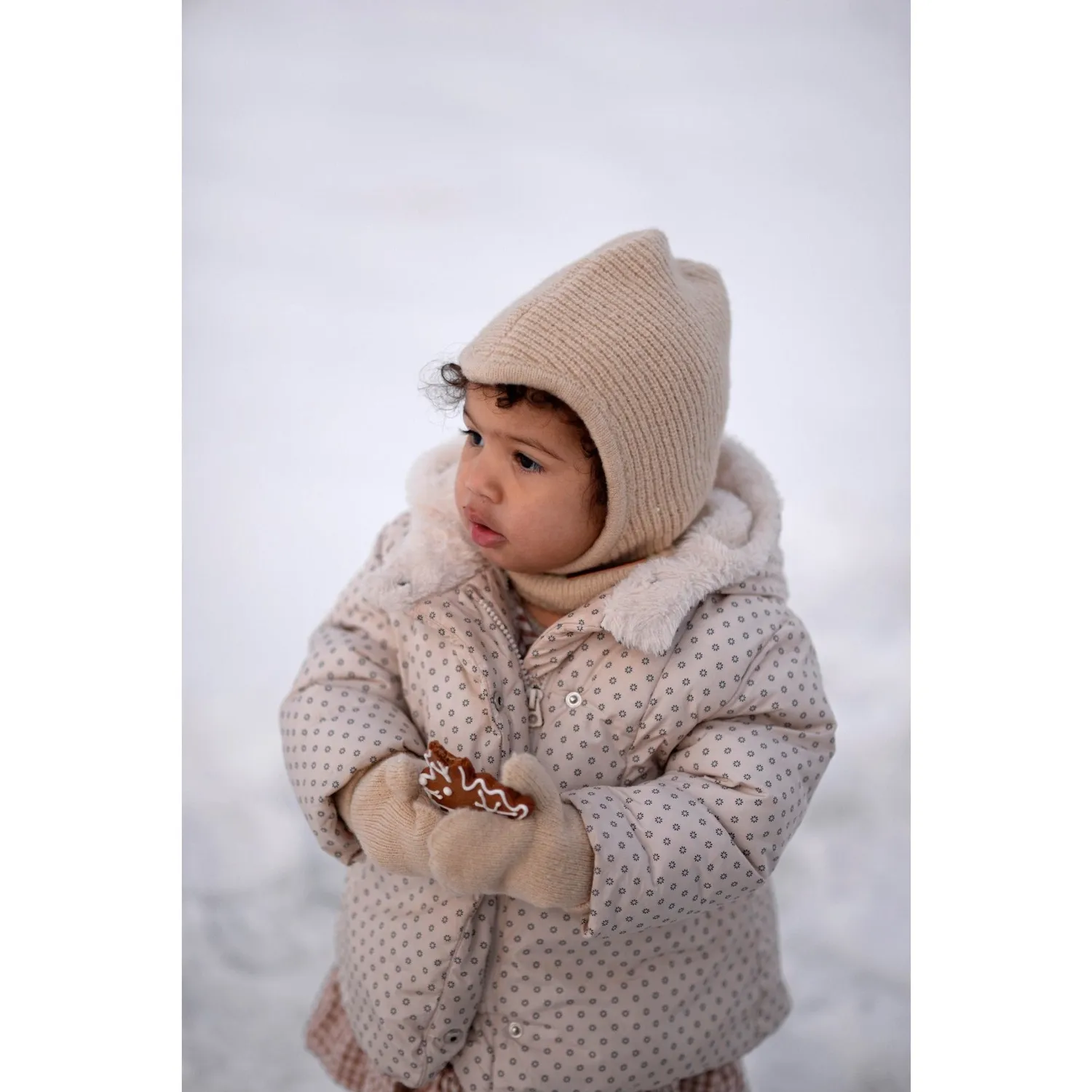 BabyMocs Balaclava elefanthue Beige Baby bomuld