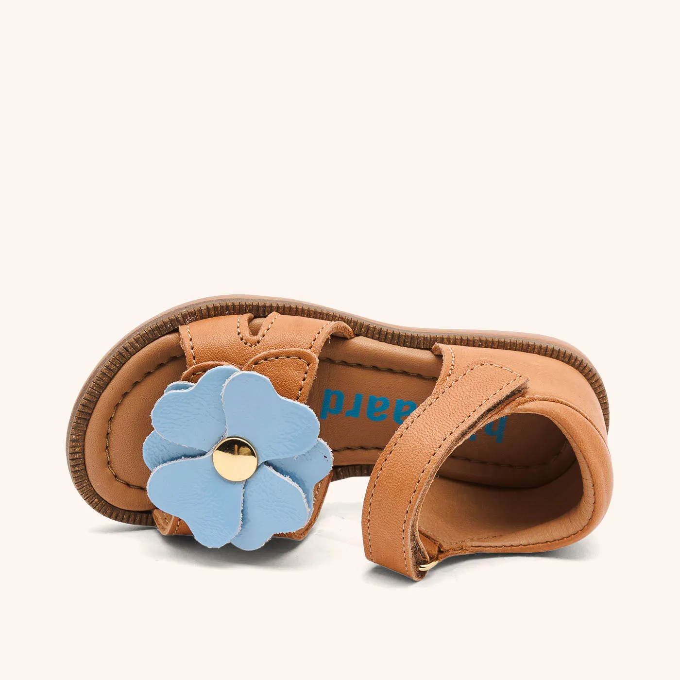 Bisgaard Barbara sandal cognac med blomst