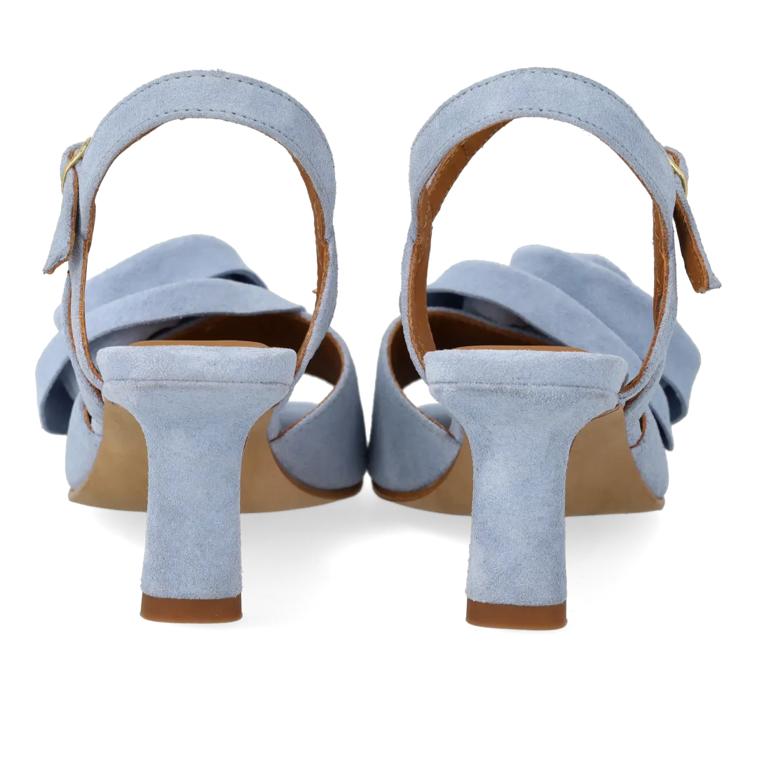 Angulus Højhælet sandal med rose i ruskind