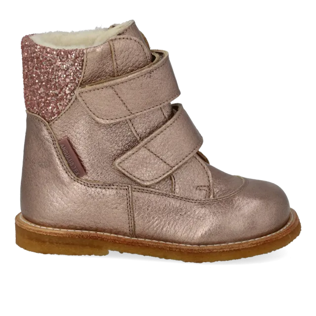 Angulus TEX vinterstøvle læder med glitter velcro