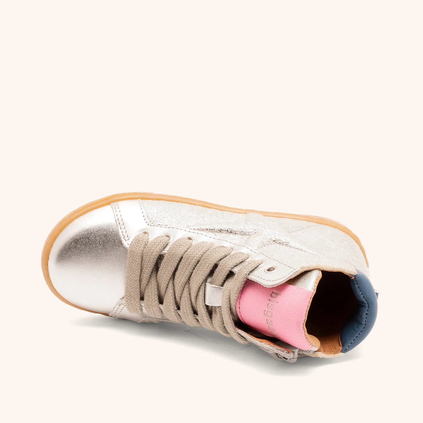 Bisgaard Gaia L høj sneaker silver læder