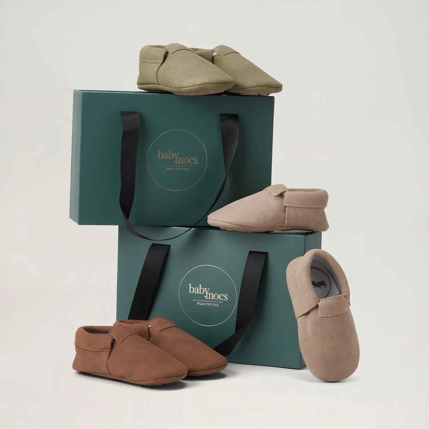 BabyMocs Casual Mocs futter greige bred tåboks