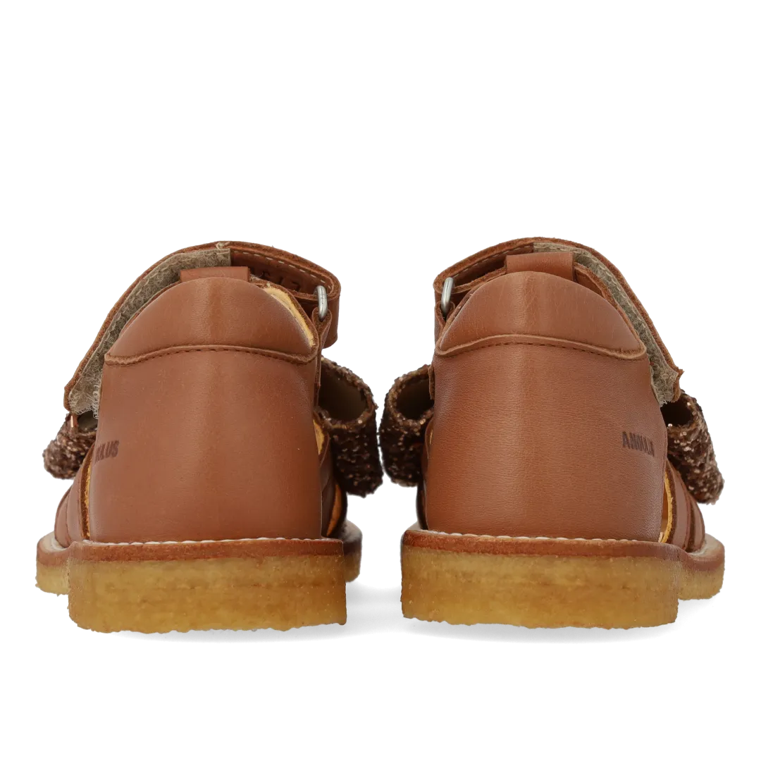 Angulus begynder sandal glittersløjfe velcro glitter