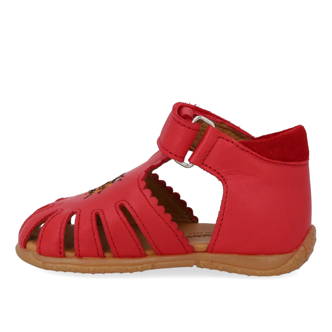 Angulus Sandal med broderi sandal baby læder mariehøne