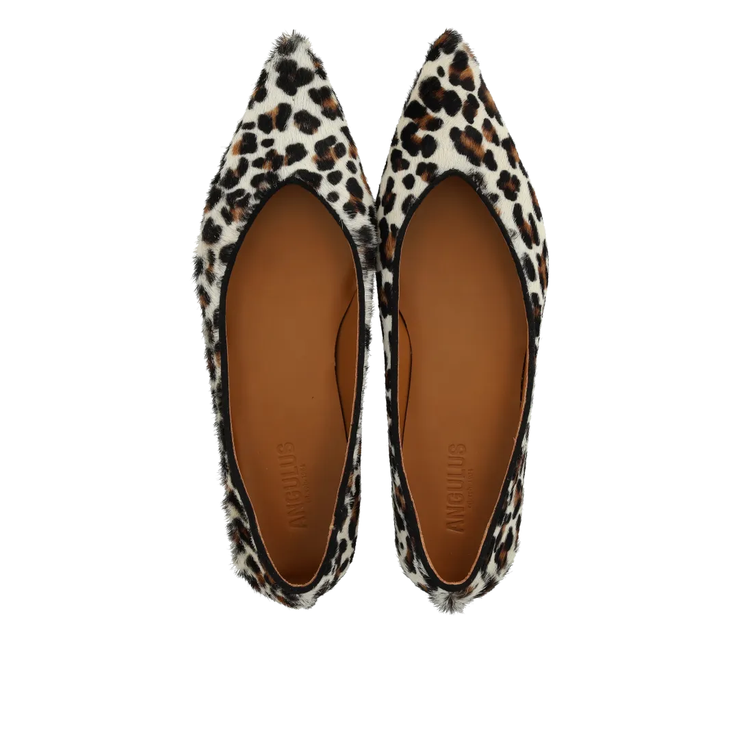 Angulus spids ballerina pony-pels leopard ballerinasko