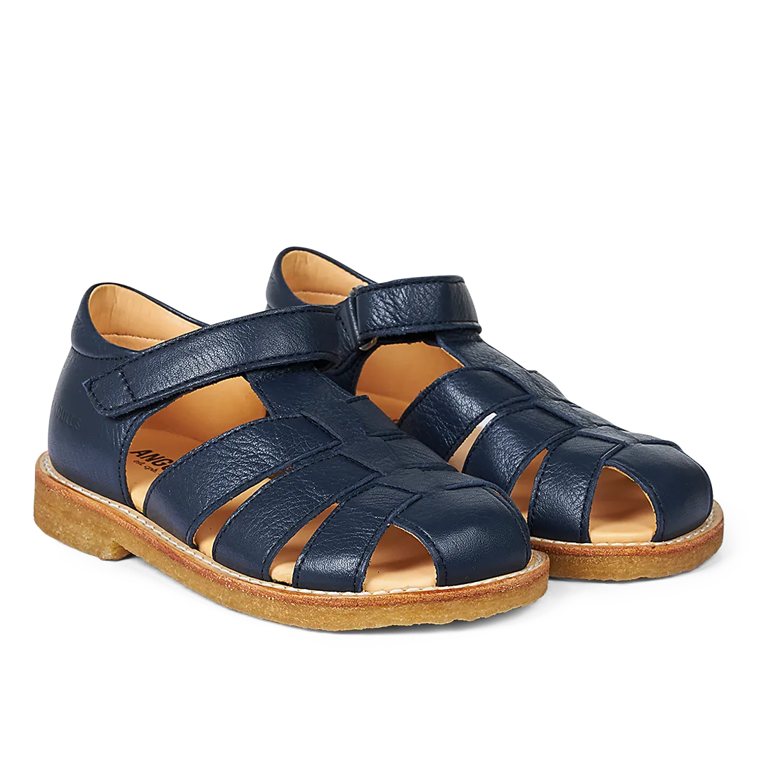 Angulus Sandal lædersandal velcro lukket tå