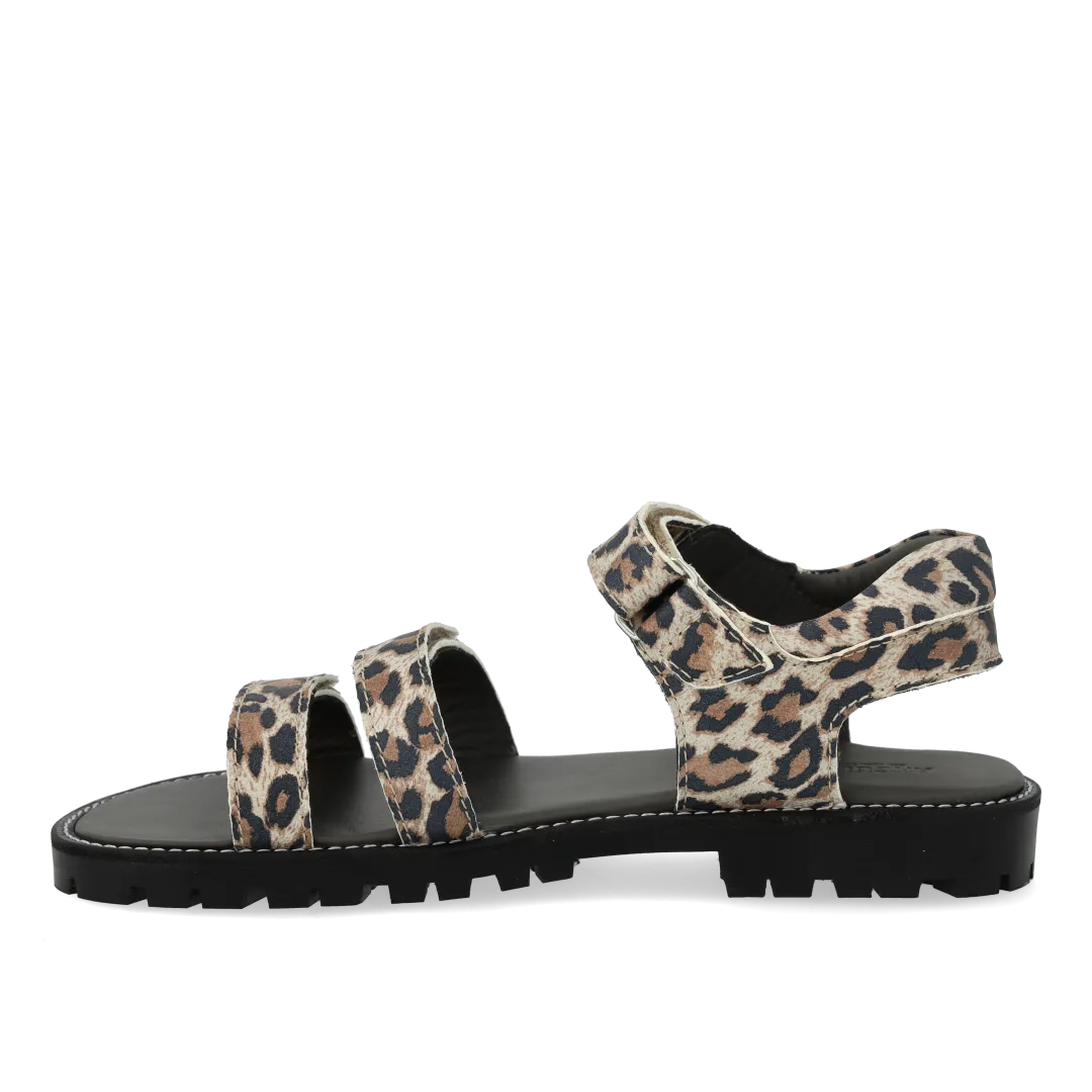 Angulus Sandal med tredobbelt velcro børnesandal læder sort sål