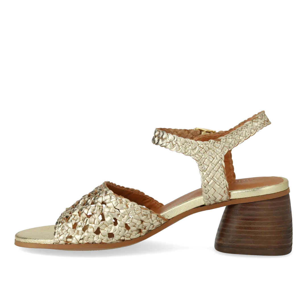 Angulus Håndflettet sandal damesandal 5 cm hæl