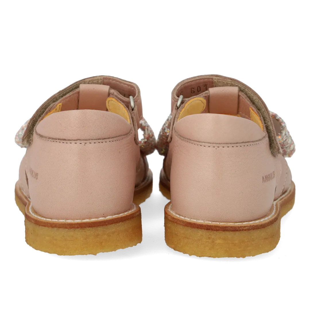 Angulus sandal glittersløjfe velcro str. 19-25