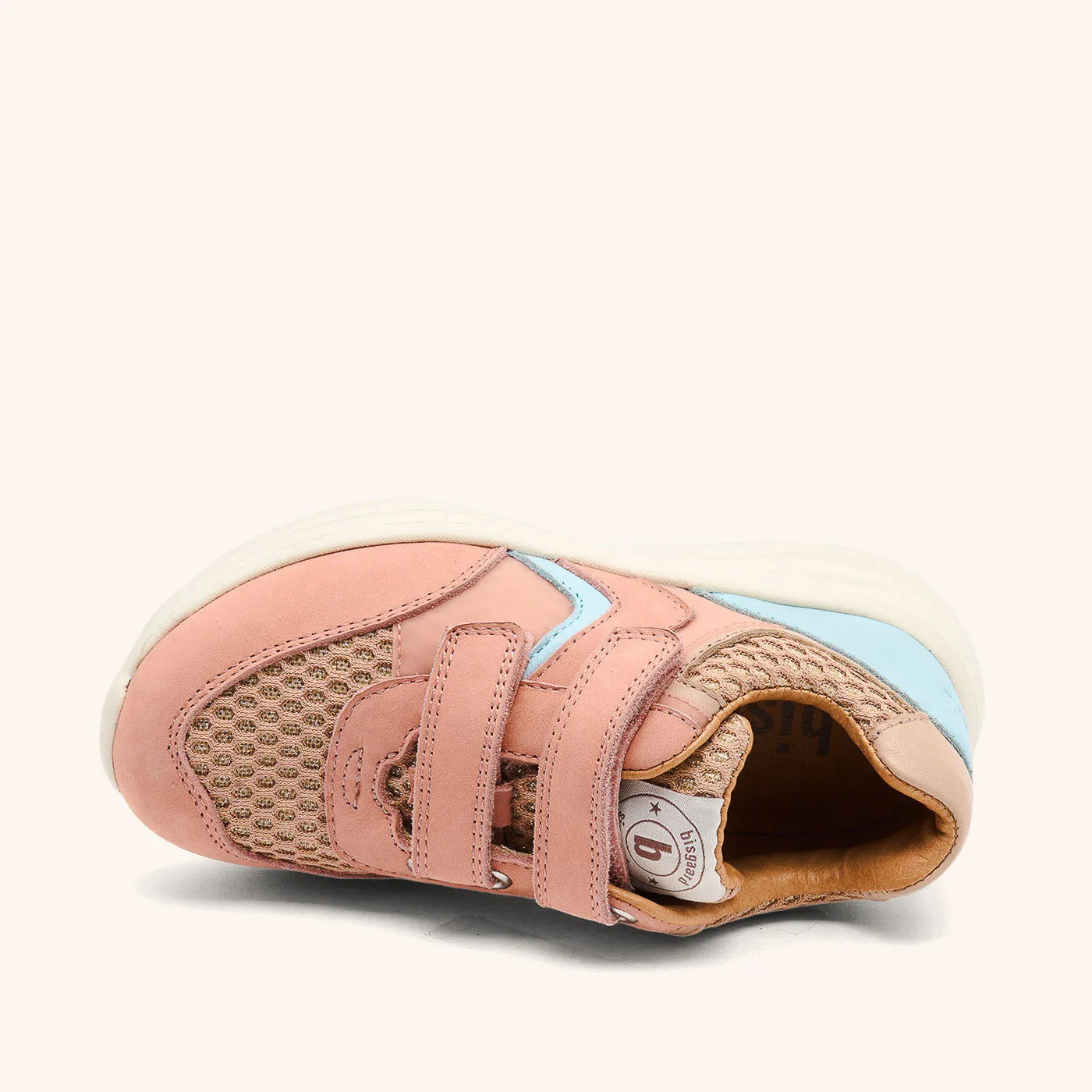 Bisgaard Yuki Glitter sneaker nude læder