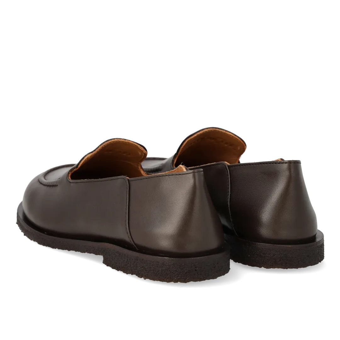 Angulus loafer bred lædersko brun åndbar